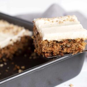 carrot sheet cake with cream cheese icing