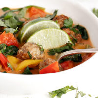 Easy Thai Chicken Meatball Soup Seasons And Suppers