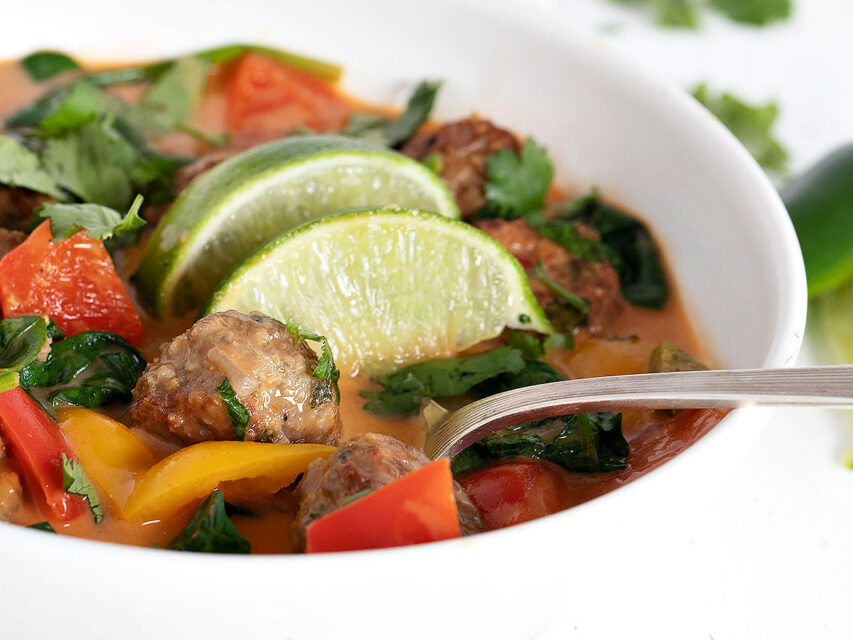 Easy Thai Chicken Meatball Soup Seasons and Suppers