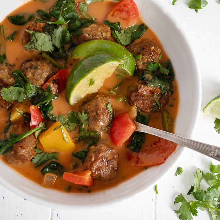 Easy Thai Chicken Meatball Soup Seasons and Suppers
