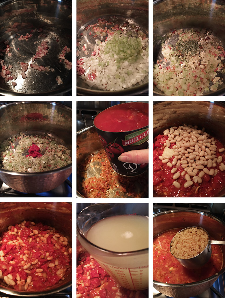 step by step photos of making pasta e fagioli