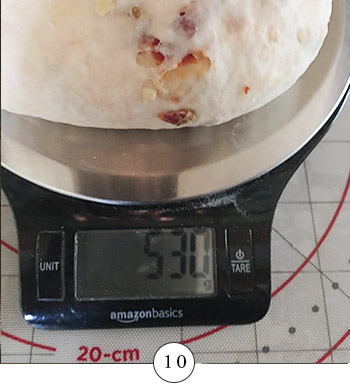 weighing dough ball