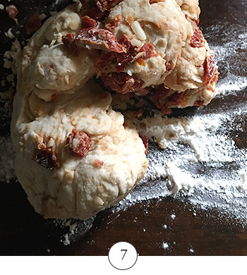 removing dough to floured surface