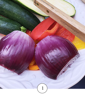 prepared vegetables ready for the grill