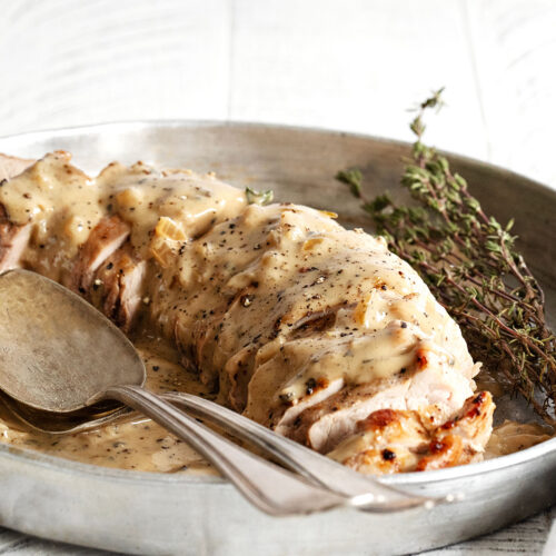Pork Tenderloin with Peppercorn Gravy Seasons and Suppers