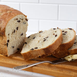 raising bread sliced on cutting rack