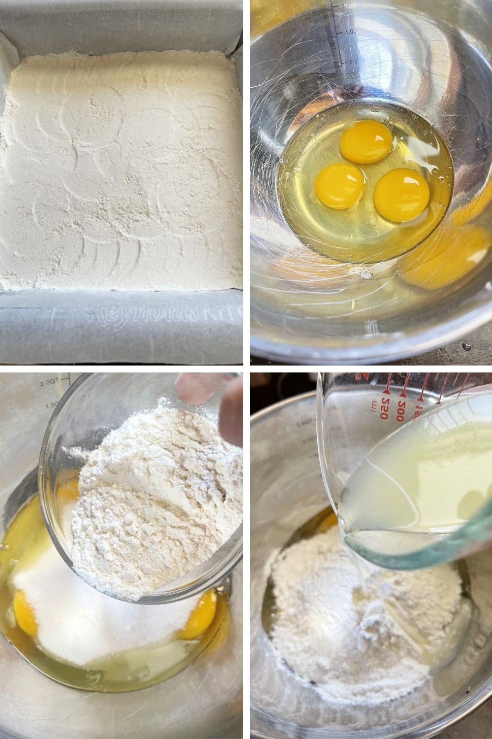 photo collage of steps to make lemon squares 1