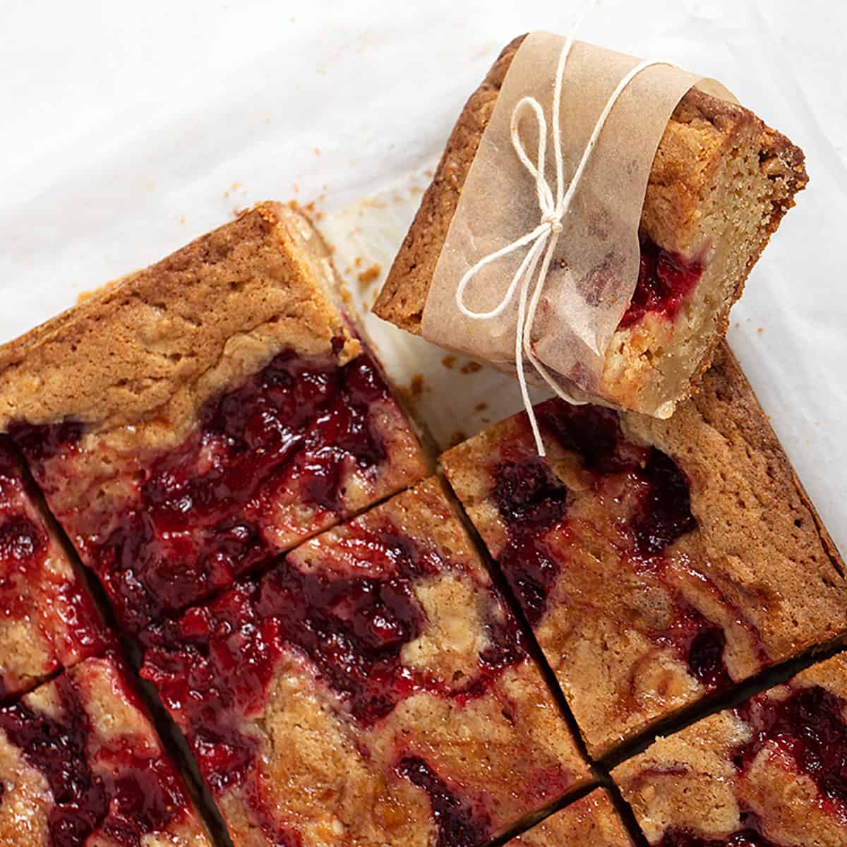 Strawberry White Chocolate Blondies