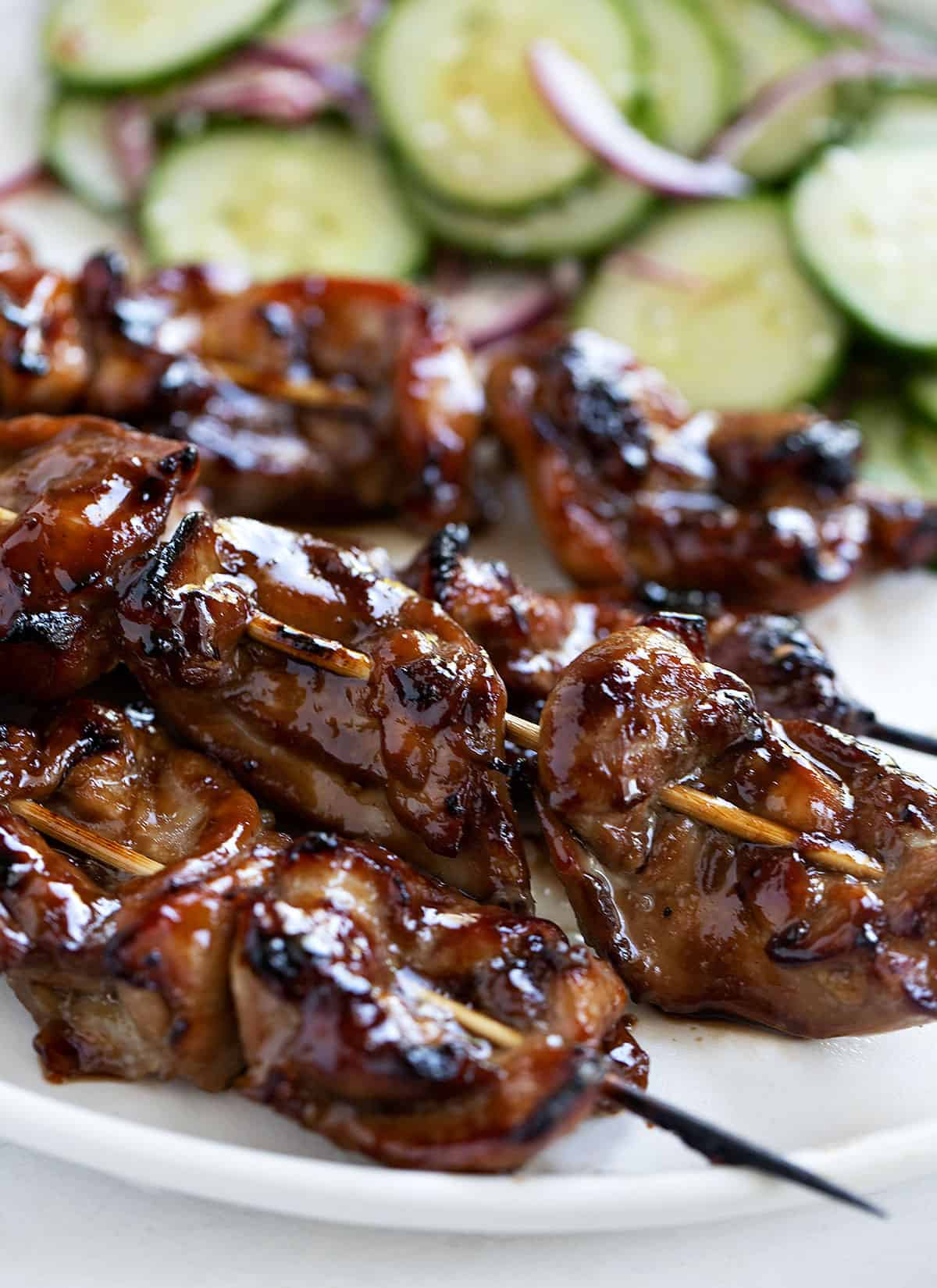 yakatori chicken with cucumber salad