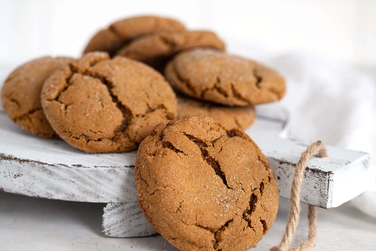 old fashioned. molasses cookies on white board