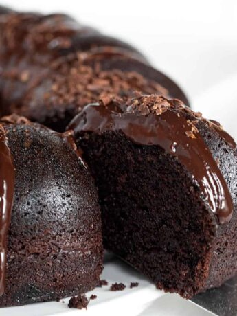 Nana's chocolate cake sliced