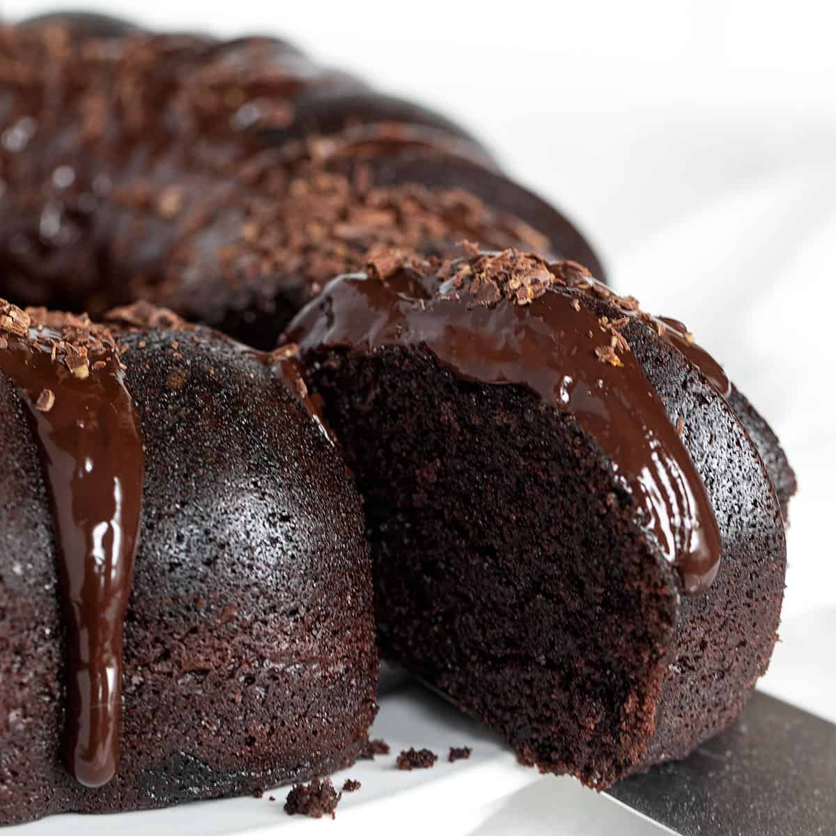 Nana's chocolate cake sliced