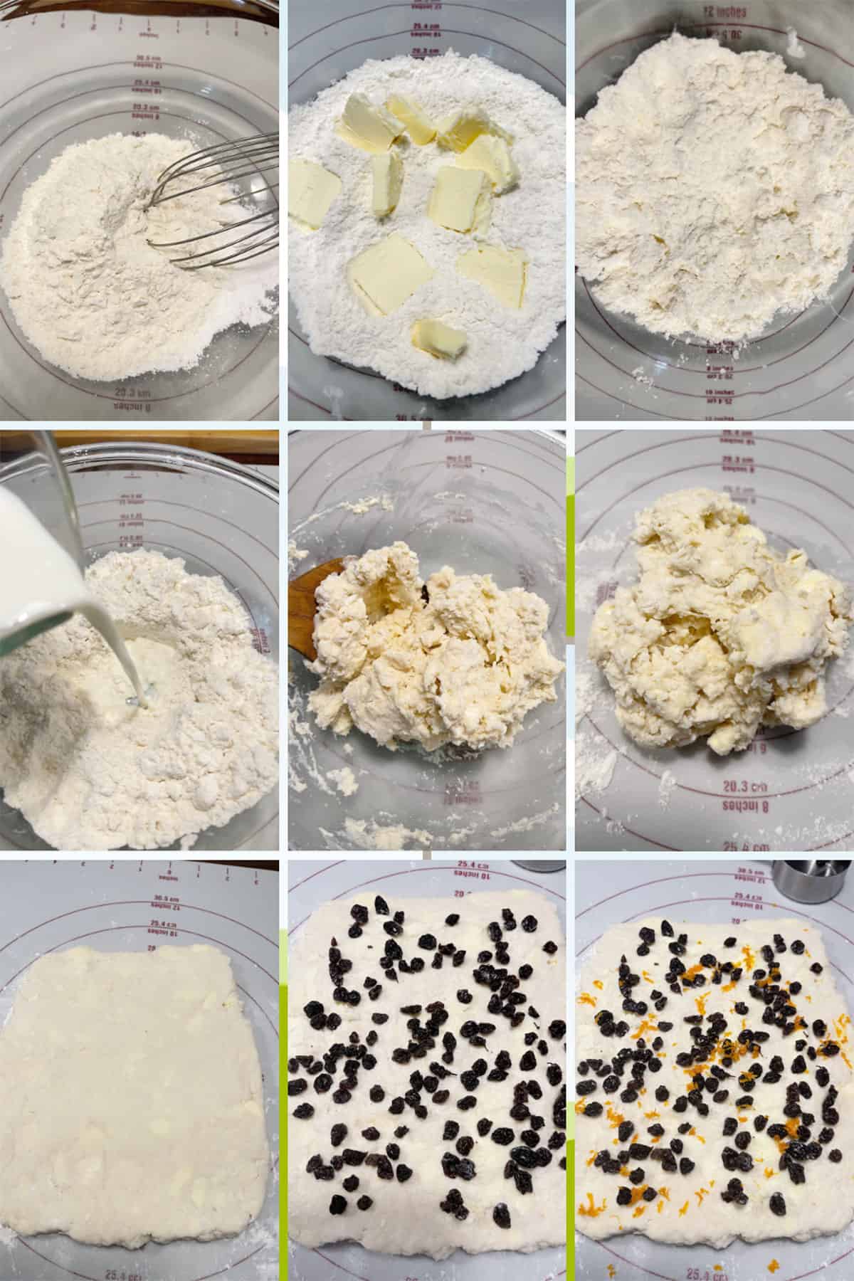 photo collage of steps to make Irish Scones 1