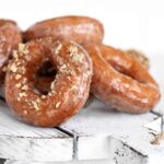 maple donuts on white tray