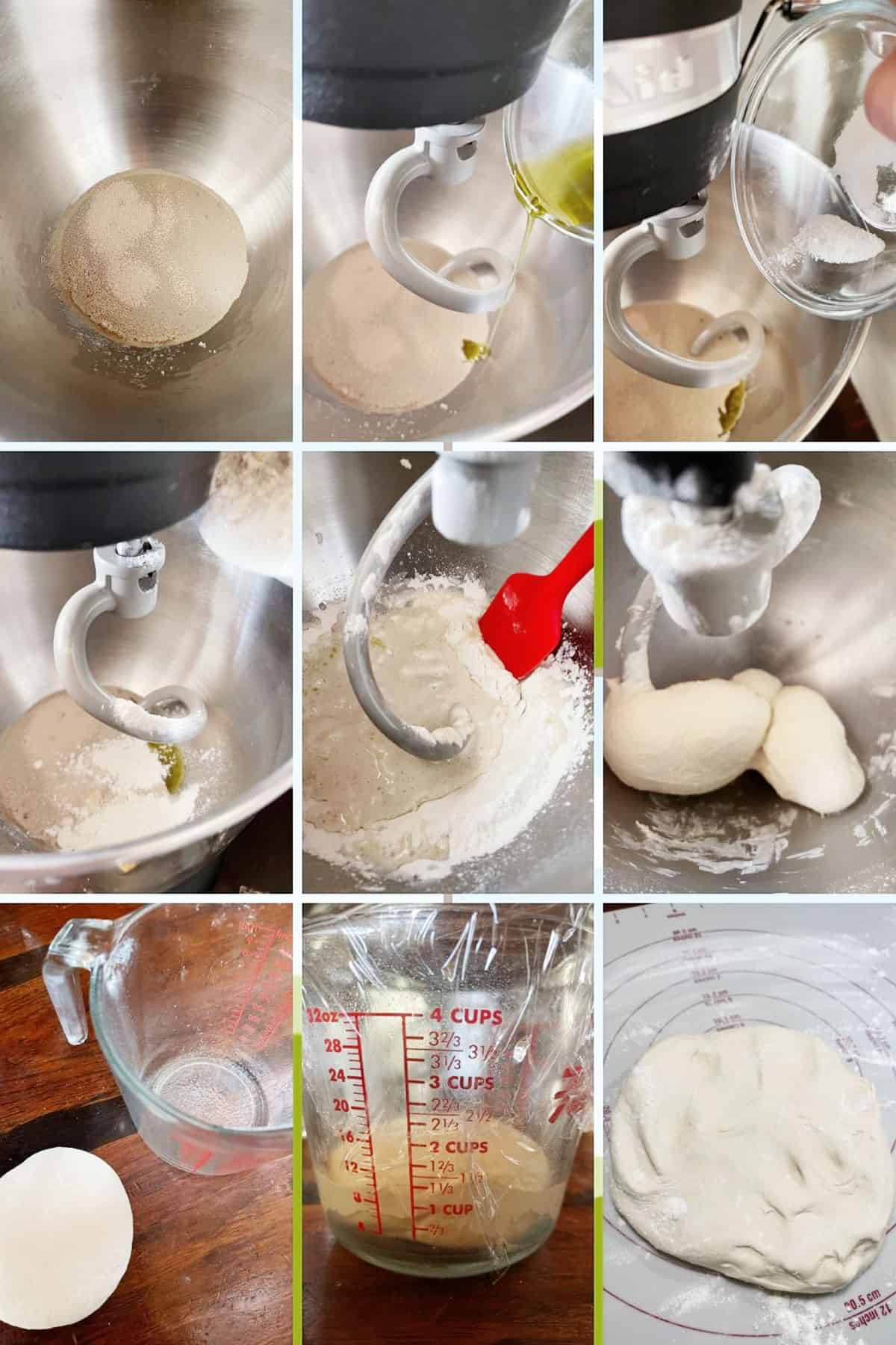 photo collage of steps to make stromboli 1
