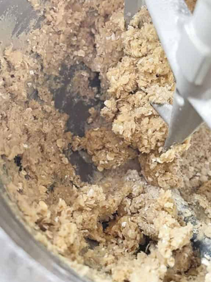 Finished dough in the mixer.