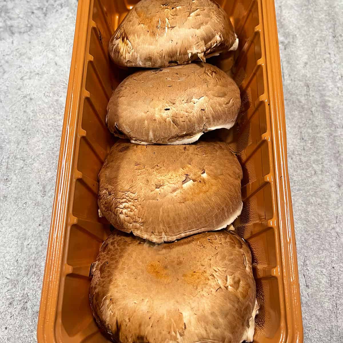 photo of portobello mushrooms in package