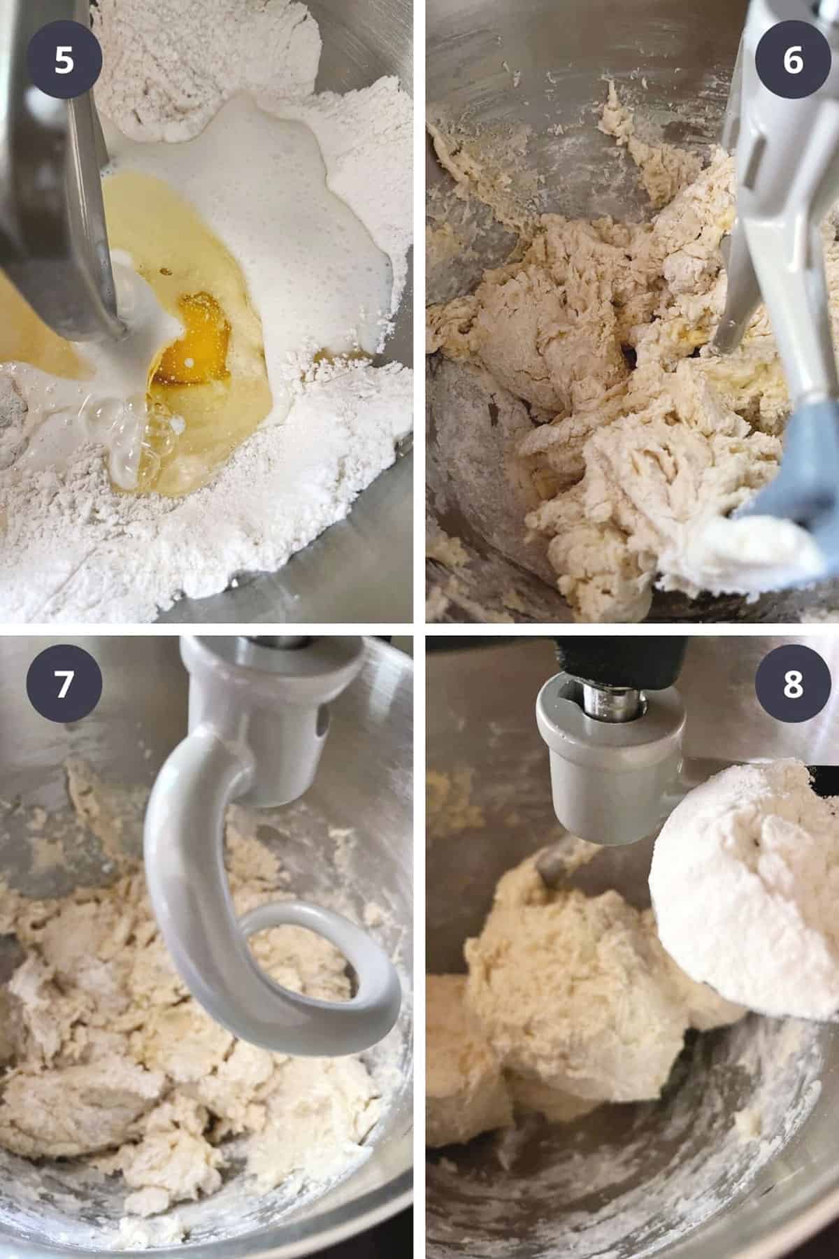 photo collage of steps to make buttermilk bread 2