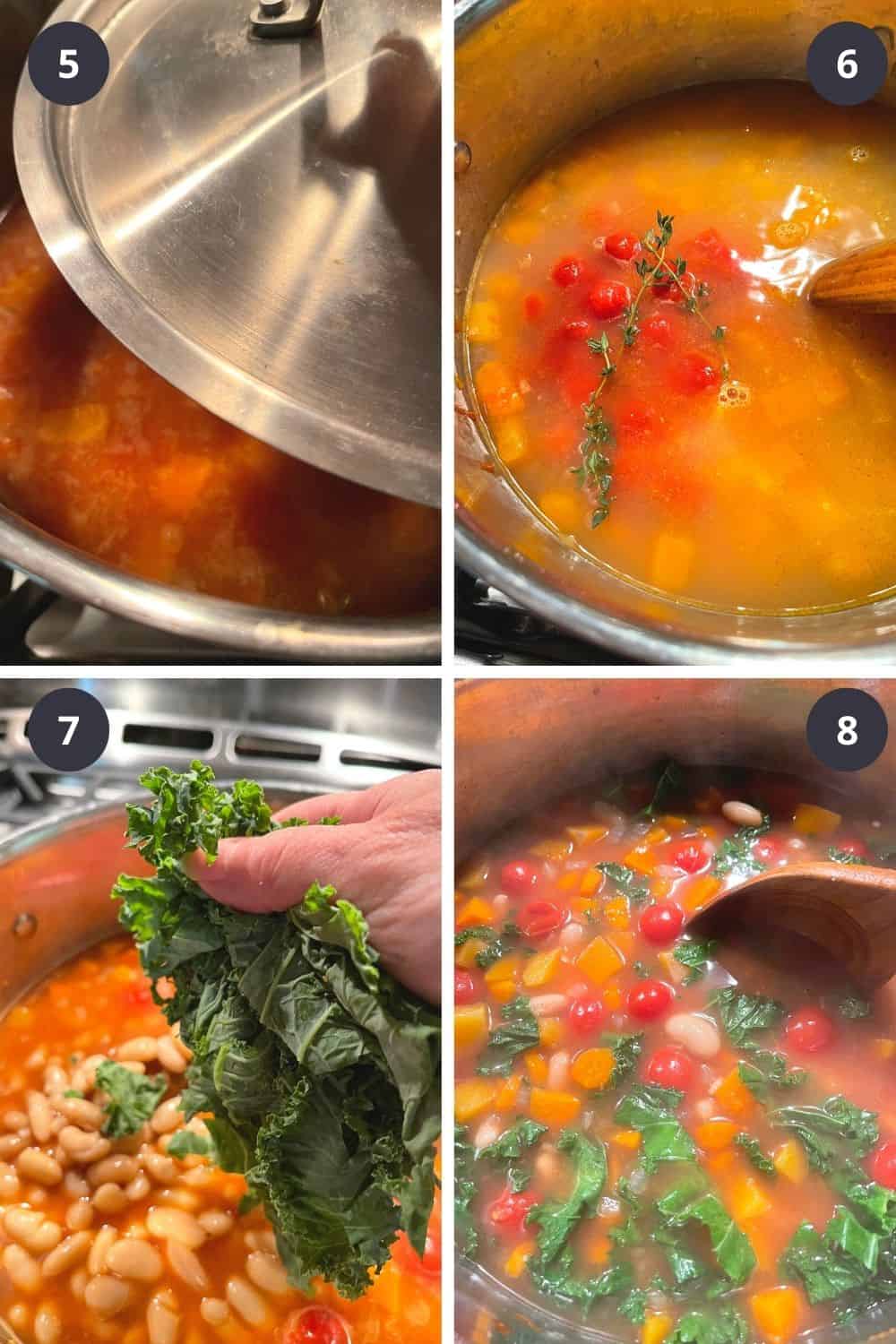 photo collage of steps to make Fall Vegetable Soup 2