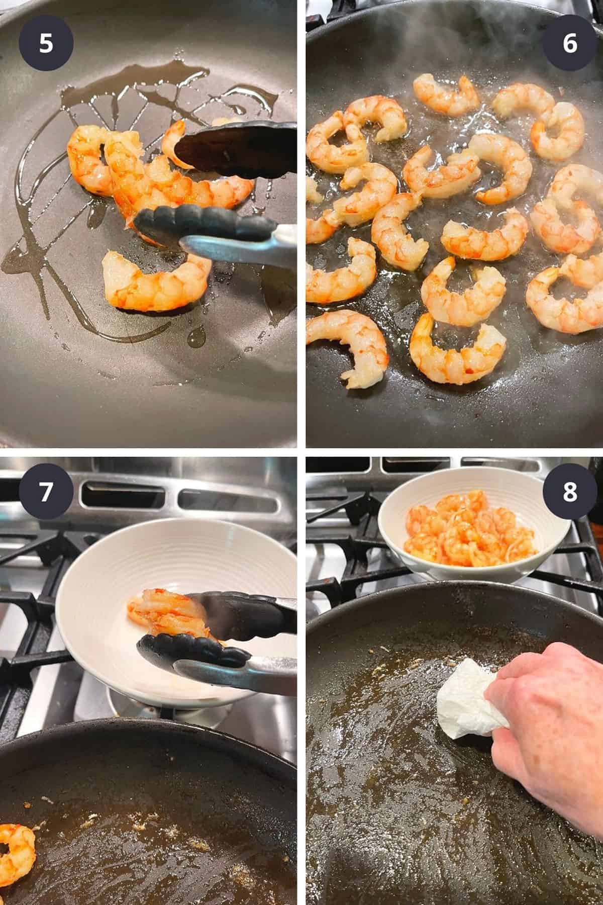 photo collage of steps to make honey garlic shrimp 2