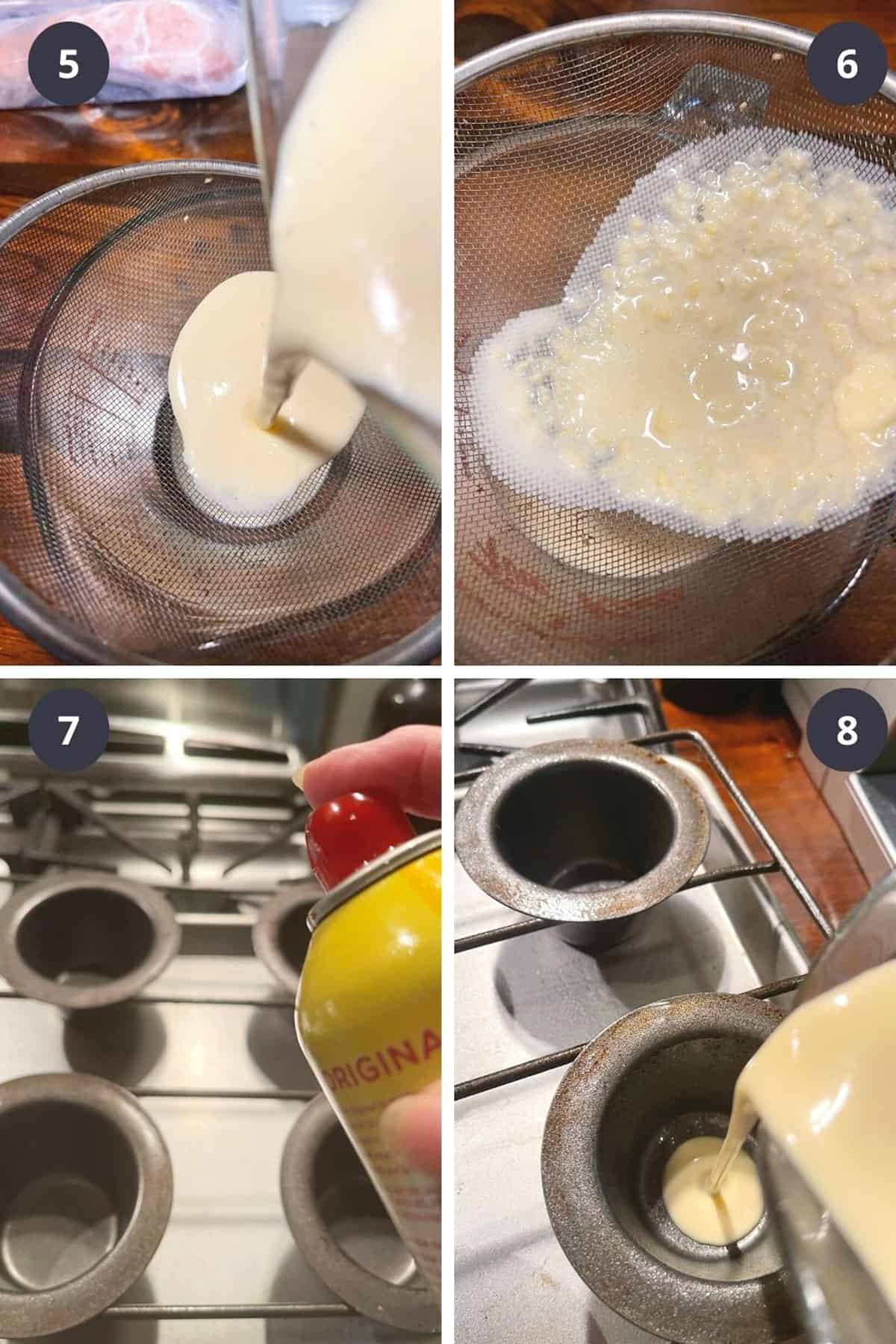 photo collage of steps to make popovers 2