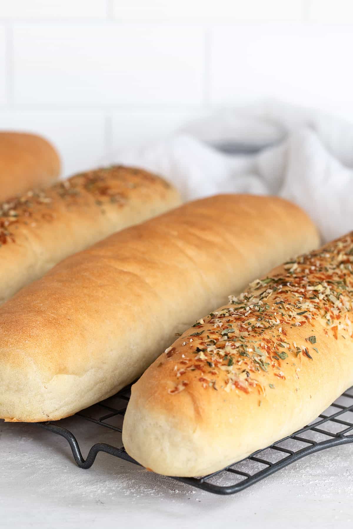 sub buns on cooling rack