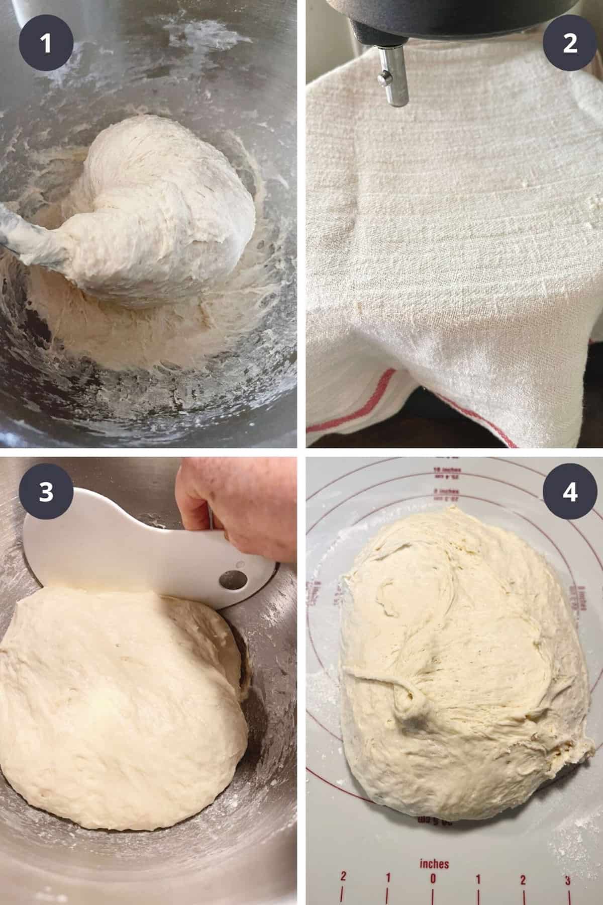 photo collage of steps to make sub rolls 1