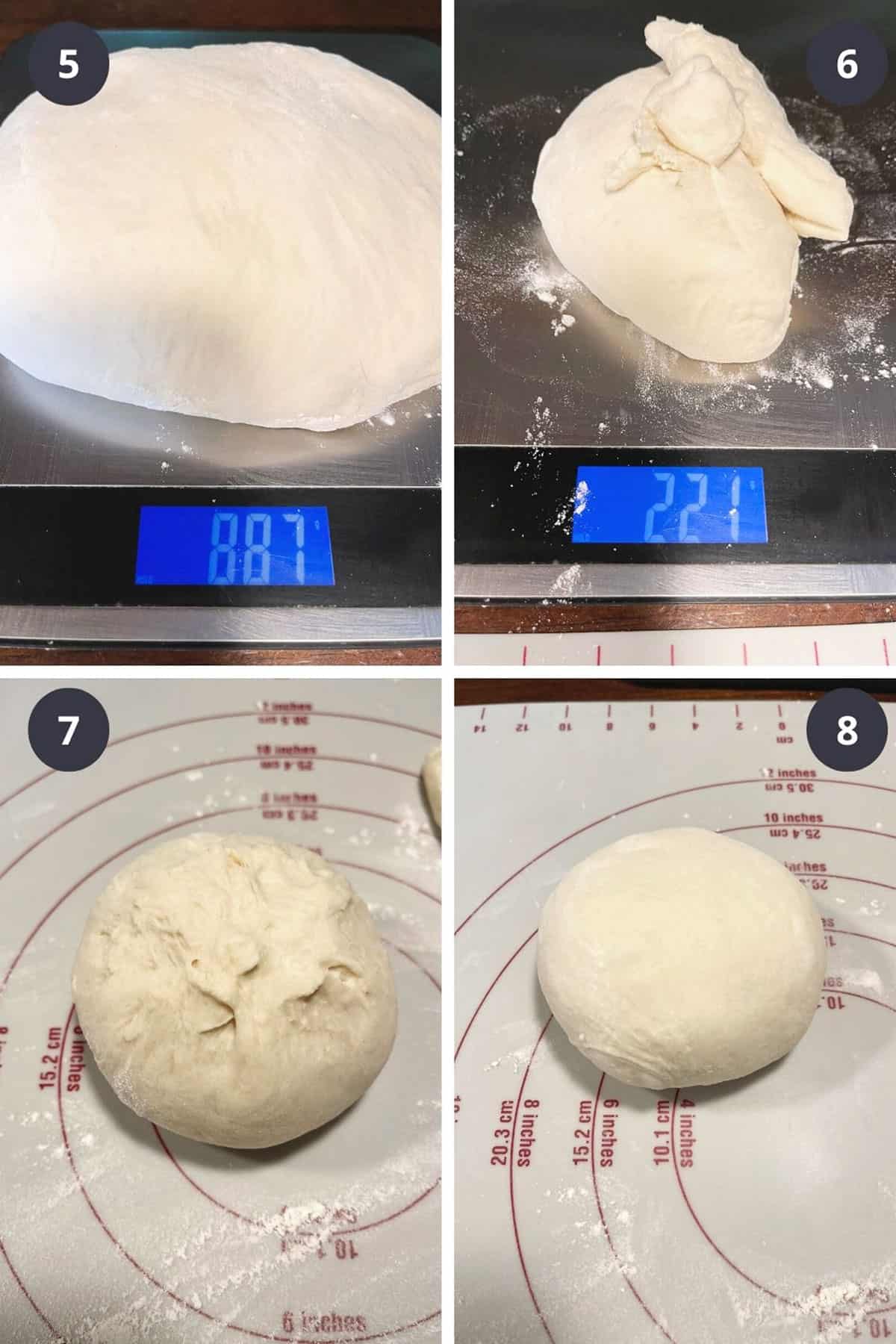 photo collage of steps to make sub rolls 2