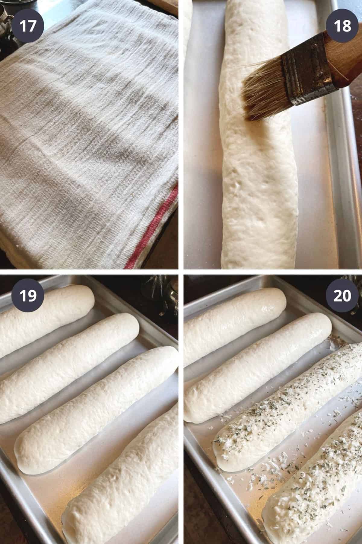 photo collage of steps to make sub rolls 5
