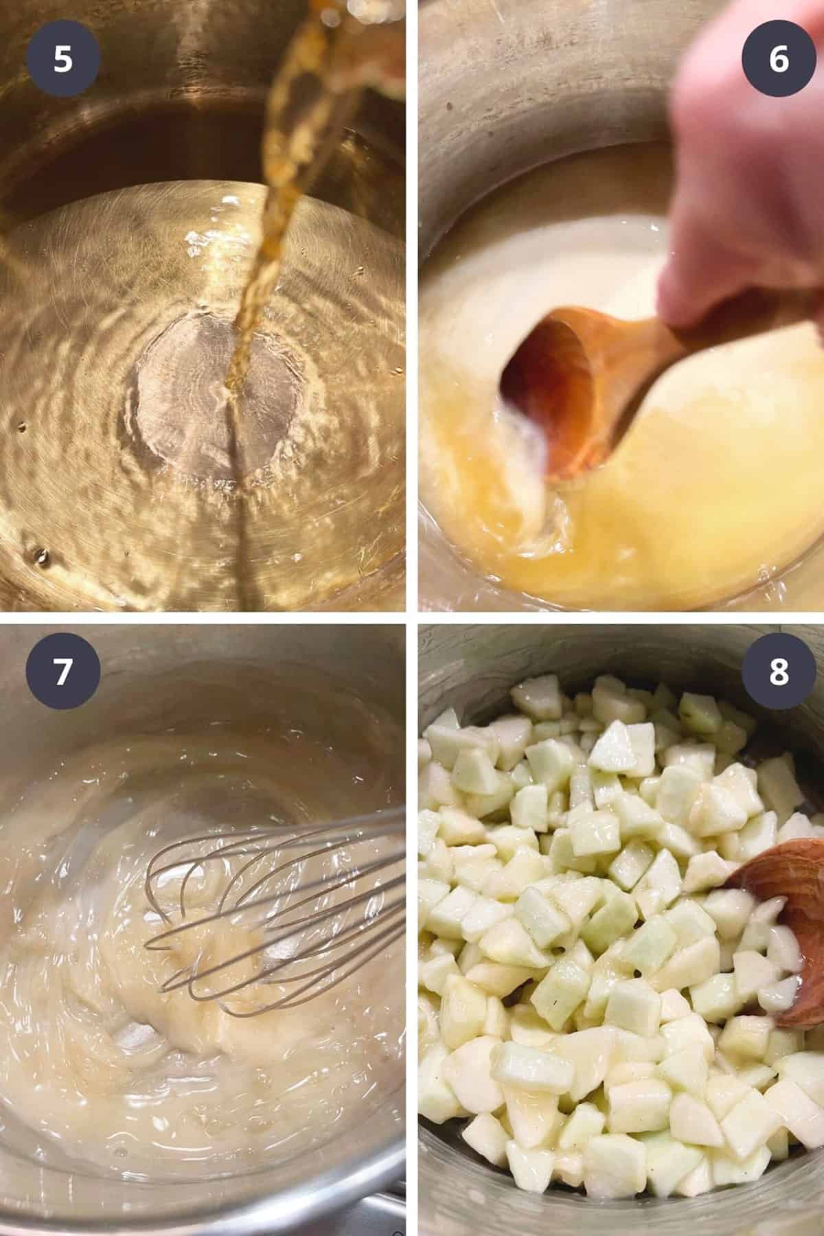 photo collage of steps to make French apple cake 2