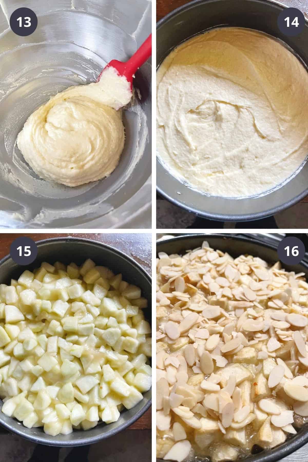 photo collage of steps to make French apple cake 4