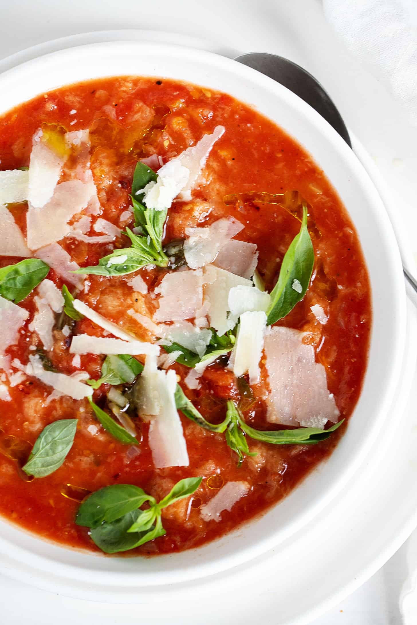 tomato bread soup in bowl