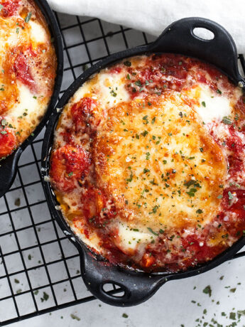 gnocchi alla Sorrentina in cast iron skillets