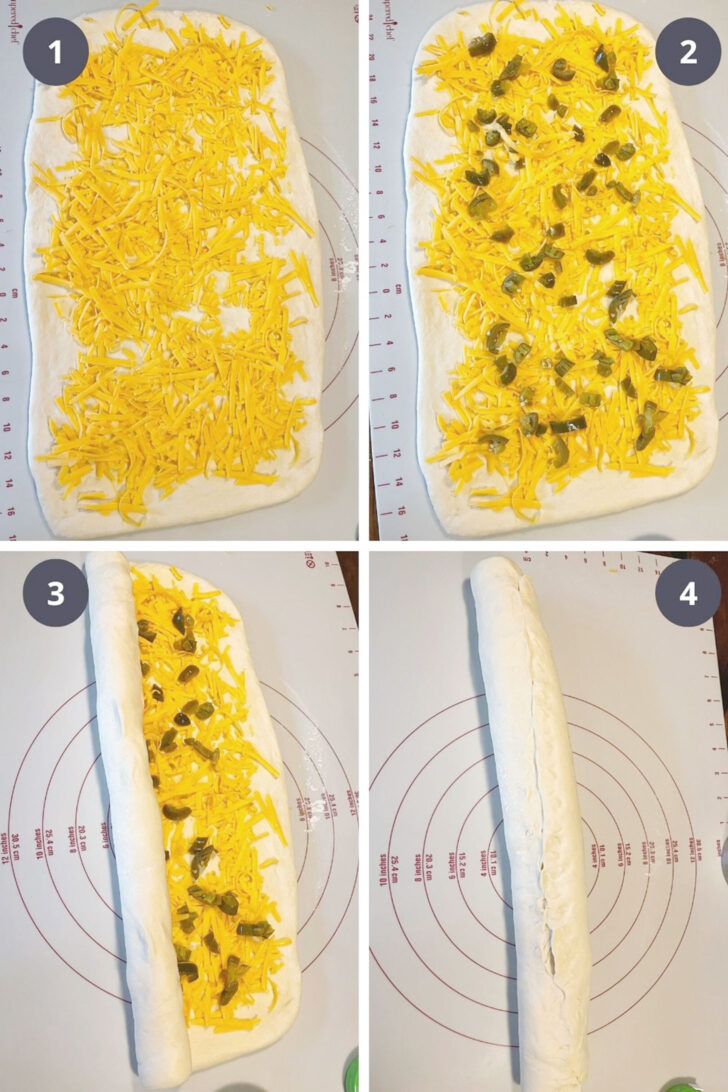 photo collage of steps to make Jalapeno Cheese Bread