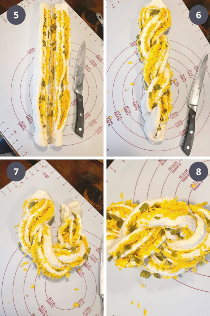 photo collage of steps to make Jalapeno Cheese Bread 2