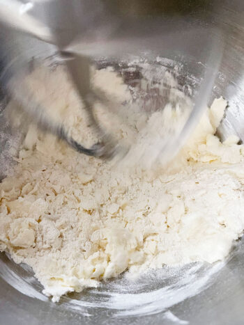 mixing up crumb mixture