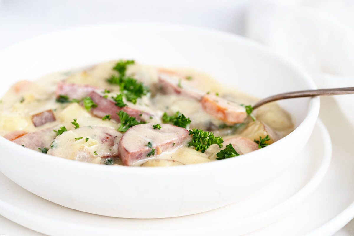 Potato Kielbasa Soup - Seasons and Suppers