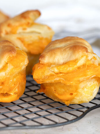 cheese buns on cooling rack
