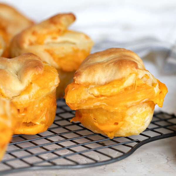 cheese buns on cooling rack