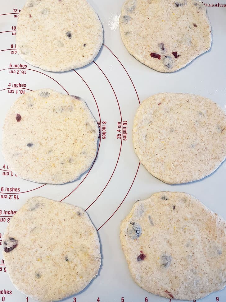 pieces rolled into 5-inch circles