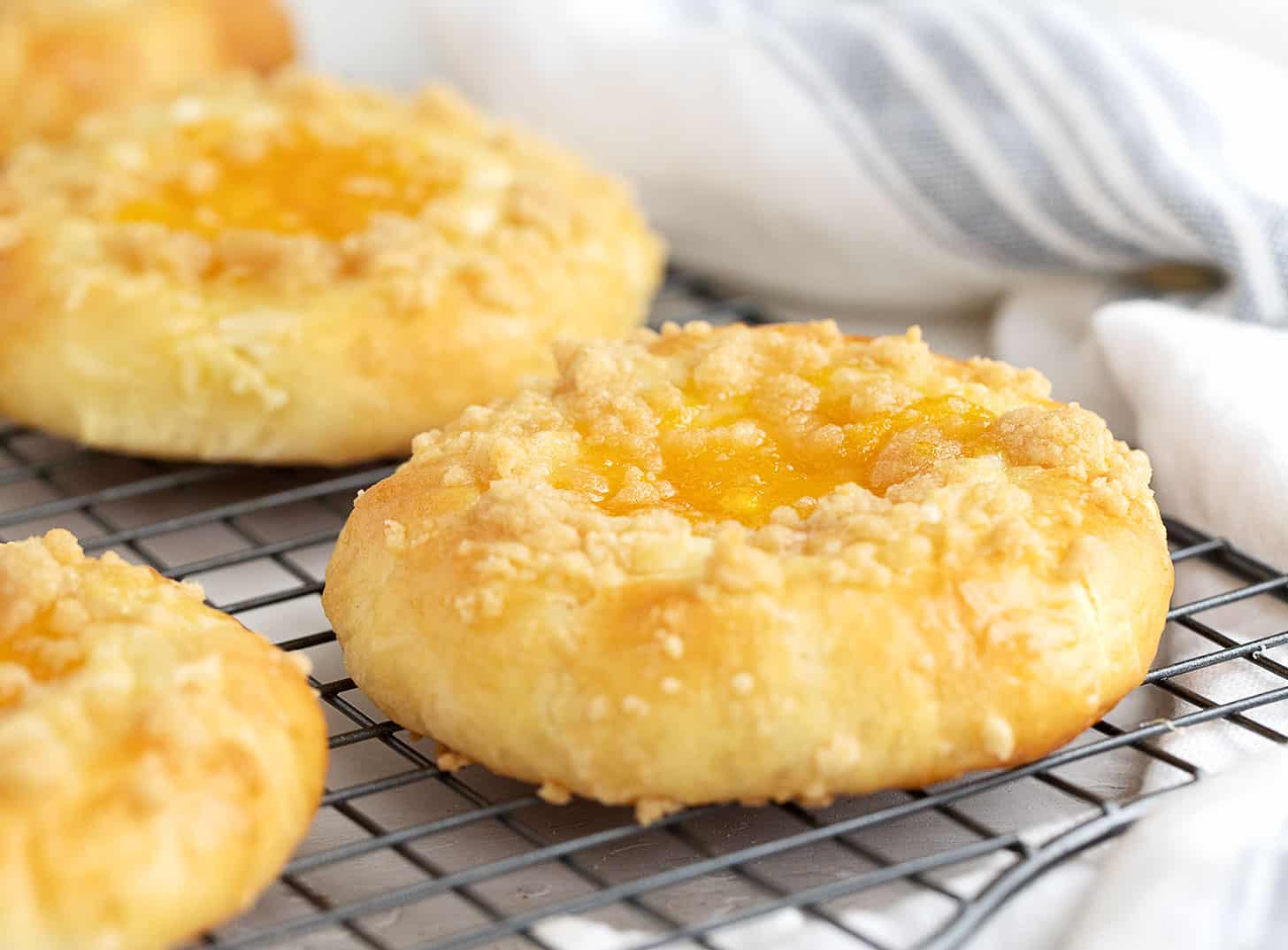 peach Kolaches on cooling rack