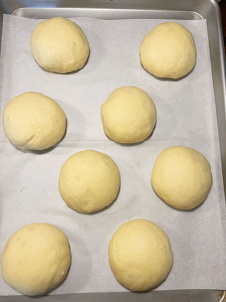 balls of dough on baking sheet