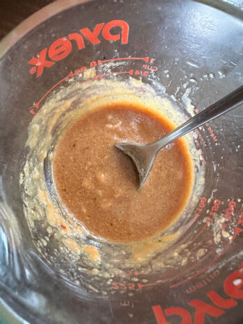 miso marinade mixed up in measuring cup
