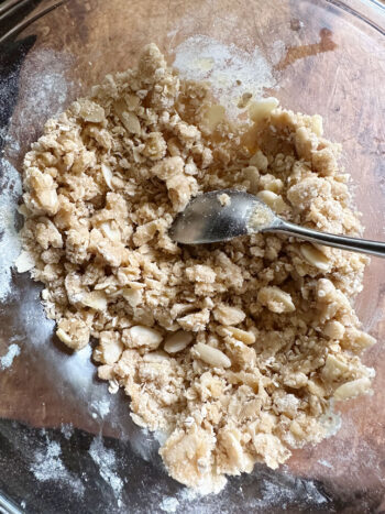 crumble mixture after stirring in butter