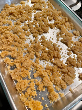 crumble topping after being baked