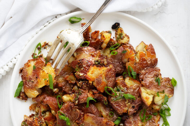 Warm Smashed Potato Salad - Seasons and Suppers