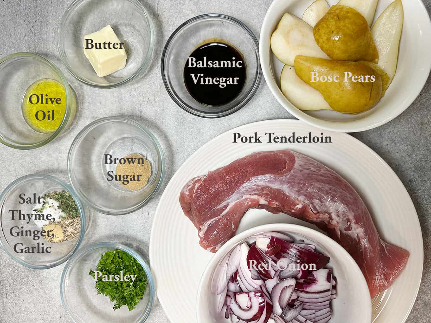 ingredients to make pork tenderloin with pears