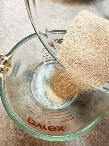 adding yeast to lukewarm water