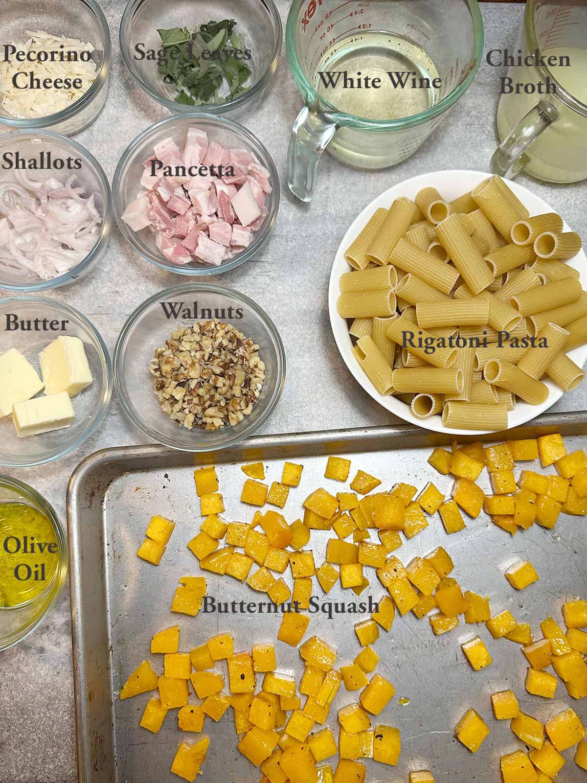 roasted butternut squash pasta ingredients
