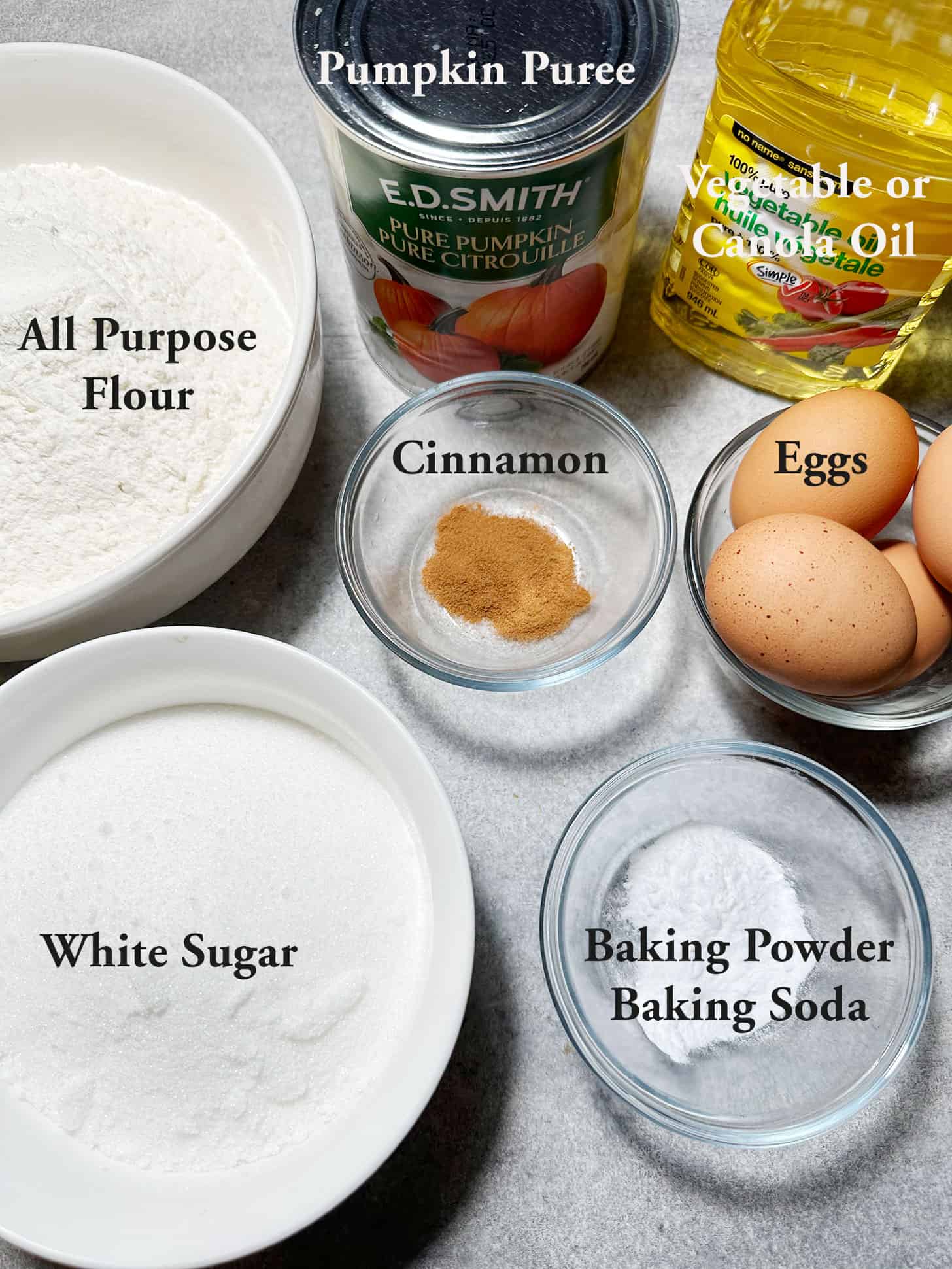 ingredients for pumpkin muffins